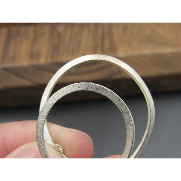 32 Inch Sterling Silver Long Rustic Twisting Abstract Pendant Necklace - Picture 4 of 6